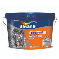 Vopsea superlavabila alba Savana, de interior, 8.5 L, aspect mat