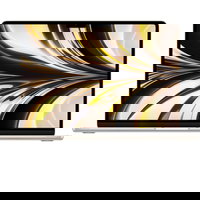 Laptop Apple MacBook Air 13" cu procesor Apple M2, 8 nuclee CPU si 8 nuclee GPU, 16GB RAM, 256GB SSD, Starlight, INT KB