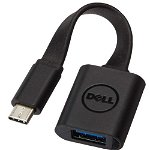 Adaptor Dell 470-ABNE, USB-C la USB-A 3.0 (Negru), Dell
