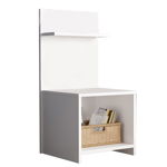 Noptiera cu etajera Aveline culoarea alba 43.2x9x60cm, Pako World