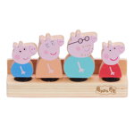 Set 4 Figurine din lemn Peppa Pig, Multicolor, Character Options