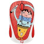 Logitech M238 Wireless Mouse, Design Doodle Collection, 2.4GHz with USB Receiver, 1000 DPI Optical Tracking, 12-Month Battery Life, PC / Mac / Laptop - Triple Scoop Red