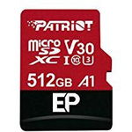 EP Series 512GB MICRO SDXC V30, up to 100MB/s, Patriot