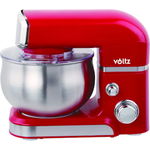 Mixer cu bol Voltz V51115D, 700W, 6 viteze, Bol inox 3.5L, Tel Carlig Paleta Spatula, Rosu, Voltz