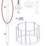 Stalp superior Zipro pentru cadru plasa de exterior pentru trambulina de 12 FT/374 cm, Zipro
