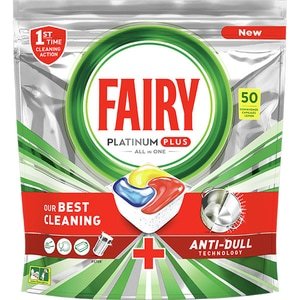 Detergent capsule automat pentru masina de spalat vase Fairy Platinum Plus Anti-Dull, 50 spalari