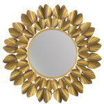 Oglinda decorativa din metal Goldy Auriu, Ø78,5 cm