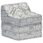 Fotoliu puf modular, gri deschis, material textil
