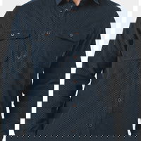 Tom Tailor, Camasa cu model si buzunare cu clapa Comfo, Alb/Bleumarin