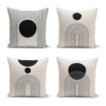 Fețe de pernă negre și bej în set de 4 buc. 43x43 cm - Minimalist Cushion Covers, Minimalist Cushion Covers
