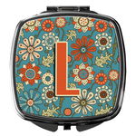 Caroline`s Treasures Carolines Comori CJ2012-LSCM Scrisoare L Flori Retro Blue Compact Mirror Albastru, 