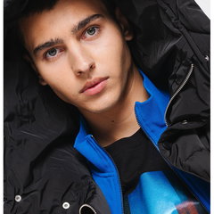 ARMANI EXCHANGE, Geaca matlasata cu gluga, Negru, S