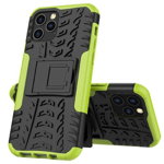 Protectie Spate Lemontti Tire Texture EDA00690603F pentru Apple iPhone 12, iPhone 12 Pro (Negru/Verde)