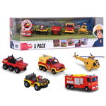 Set Dickie Toys 4 masinute si un elicopter Fireman Sam