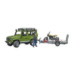 Masina Bruder Leisure Time Land Rover Defender cu Remorca si Motocicleta Ducati, 02589