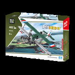 Set cuburi constructie MyArmy Avion militar biplan, 402 piese, Blocki