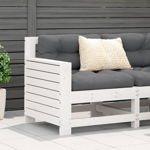 vidaXL Canapea cu cotieră de grădină, alb, 69x62x70,5cm lemn masiv pin, vidaXL