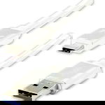 Cablu USB Logo USB-A - USB-C 2 m Alb, Logo