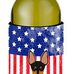 Caroline`s Treasures Patriotic STATELE UNITE ALE AMERICII engleză jucărie Terrier sticla de vin Beverge Izolator Hugger Multicolore Wine Bottle, 