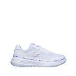Skechers, Pantofi sport de plasa cu aspect colorblock Glide, Alb/Rosu/Negru, 41