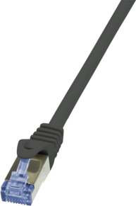 Cablu S/FTP LOGILINK Cat6a, LSZH, cupru, 0.25 m, negru, AWG26, dublu ecranat CQ3013S, LogiLink
