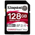 Kingston Card de memorie Kingston Canvas React Plus SDXC, 128GB, UHS-II U3, Clasa 10, V90, Kingston