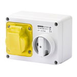 Priza industriala cu interblocaj - WITH BOTTOM - WITHOUT FUSE-HOLDER BASE - 3P+E 16A 100-130V - 50/60HZ 4H - IP44, Gewiss