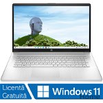Laptop Nou HP 17-CN0, Intel Core i7-1165G7 1.20-4.70GHz, 8GB DDR4, 1TB HDD, 17.3 Inch HD+ TouchScreen, Windows 11 Home, Natural Silver