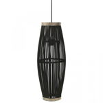 Lampă suspendată, negru, 27x68 cm, răchită, 40 W, oval, E27