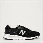 New Balance, Pantofi sport de piele ecologica cu garnituri cu irizatii 997H, Negru, 6.5