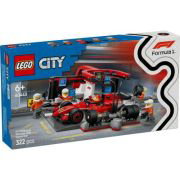 LEGO City Boxă şi mecanici F1 cu maşină Ferrari 60443
