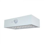 Aplica LED solara de perete 3W cu senzor PIR corp alb CCT IP65, V-Tac