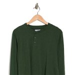 Imbracaminte Barbati Mister Slubbed Knit Long Sleeve Henley T-Shirt Olive