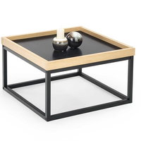 Masa RAYMOND, auriu, sticla/otel, 100x73 cm