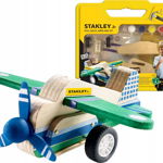 Avion retractabil din lemn, Stanley Jr, 14 x 13.7 x 6.4 cm, 6 ani +, Multicolor, Stanley Junior