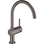 Baterie de bucatarie Grohe Minta 32917A00, 3/8'', inalta, tip C, pivotanta, lucios, grafit