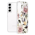 Husa Silicon UPzz Tech Marble Series, Compatibila Cu Samsung Galaxy S22, Chloe White, Upzz