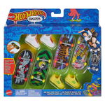 Set 4 mini skateboarduri si 2 perechi pantofi, Hot Wheels, HVM14, Hot Wheels