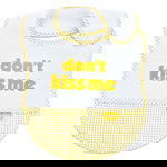 Baveta BabyJem din bumbac Dont Kiss Me (Culoare: Galben), BabyJem