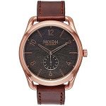 NIXON A465-1890 C45 Leather Rose Gold Brown 45mm 10ATM