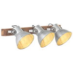 vidaXL Индустриална стенна лампа сребриста 65x25 см E27, vidaXL