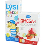Ulei din Ficat de Cod (Cod Liver) pentru Copii 240ml + Omega 3 Glucosamine 30cps Pachet LYSI