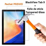 Pachet tableta Blackview Tab 9 Gri + Folie de sticla, 4G, IPS 10.1 FHD+, Android 10, 4GB RAM, 64GB ROM, OctaCore, GPS, 7480mAh, Dual SIM