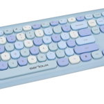 Kit tastatura + mouse Serioux Colourful 9920BL, wireless 2.4GHz, US layout, multimedia, mouse optic 1200dpi, USB, nano receiver, albastru