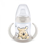 Biberon Nuk First Choice 150 ml cu toarte si adaptor din silicon Disney Winnie gri 6 luni+, NUK