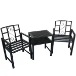 Corp masa si 2 scaune pentru gradina Vivatechnix VMD-1045, metalice, 152x50x83 cm