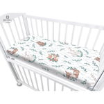 Cearceaf cu elastic, MimiNu, Pentru patut co-sleeper, Theo, Dimensiune 85 x 46 cm, Din bumbac certificat Oeko Tex Standard 100, Lulu Natural