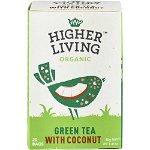 Ceai verde si cocos eco 20 plicuri Higher Living