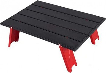 Masa laterala pliabila MOVKZACV, aluminiu/ABS, rosu/negru, 41,2 x 29 x 13 cm