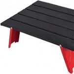 Masa laterala pliabila MOVKZACV, aluminiu/ABS, rosu/negru, 41,2 x 29 x 13 cm